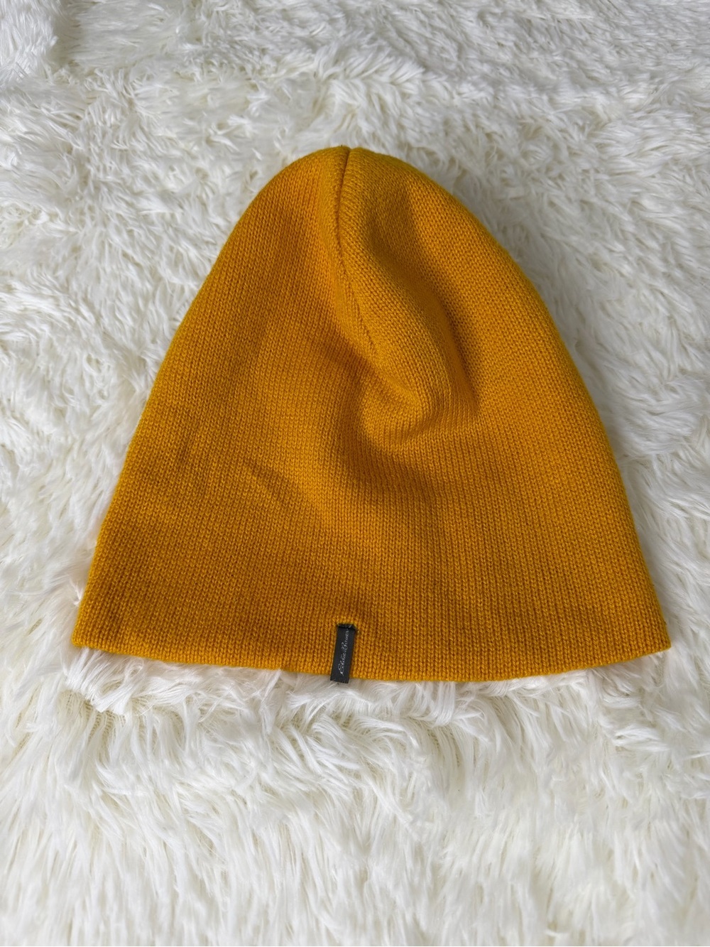 Eddie Bauer Mustard Yellow Knit Beanie – Cozy Minimalist Style